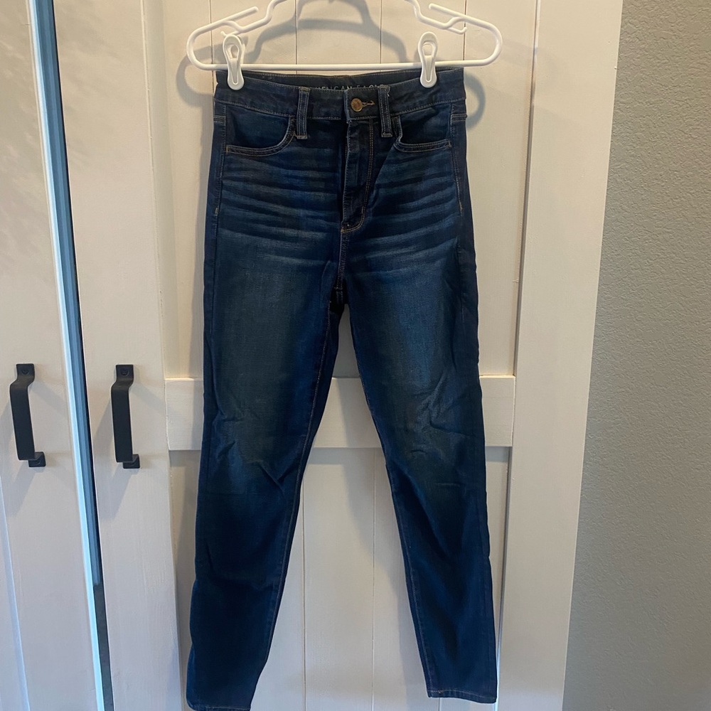 American Eagle Outfitters Dark Blue High Rise Jeans